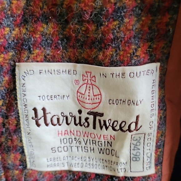 Harris Tweed women's coat jacket multicolor 100% Virgin Scottish Wool L - Picture 3 of 12
